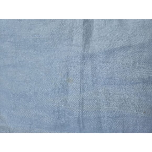 Vintage Tablecloth Floral Leaves Retro table linens Table Cloth blue white 1950s - Picture 3 of 12